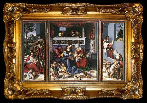 framed  CRANACH, Lucas the Elder Altarpiece of the Holy Family dsf, ta009-2